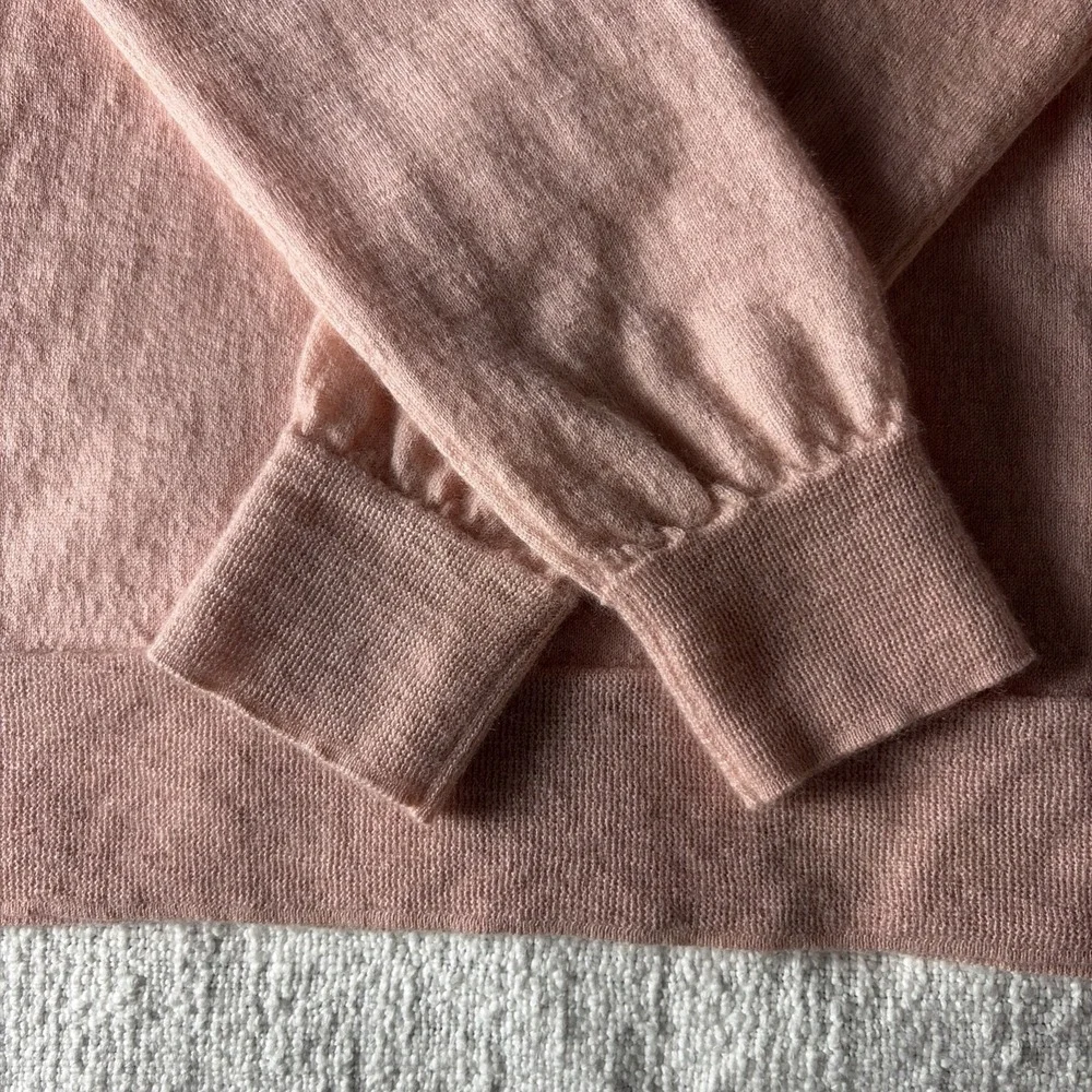 Tory Burch 100% Cashmere XS Sweater Gold Logo Buttons Soft Pink Luxury Preppy